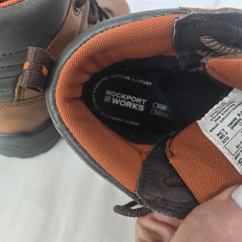 Rockport Works Waterproof Composite Toe Boots Mens 7.5 Womens 9.5 Brown RK6640